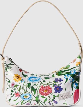 Gucci Lady Lunetta Small Shoulder Bag, White, Fabric