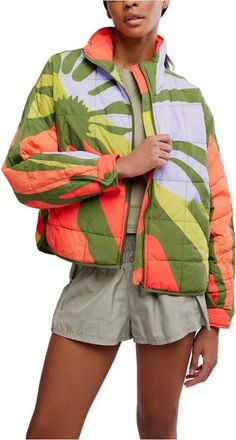 Free People FP Movement Pippa Placement Print Quilted Jacket in Retro Sun Martini at Nordstrom, Size Small
