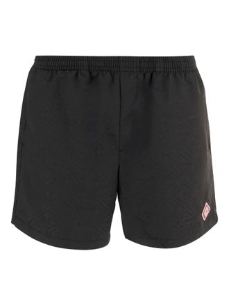 Casablanca logo-patch shorts - men - Polyester - 3XL - Black