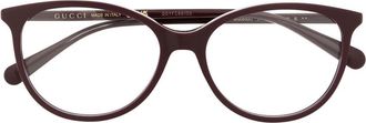 Gucci round frame optical glasses - women - Acetate - 53 - Brown