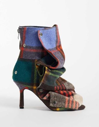 Azalea Wang Azalea Wang - Birdsong - Scarpe spuntate a quadri multicolore con borchie e tacco alto