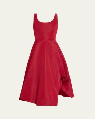 Alexander McQueen Scoop-Neck Asymmetric Midi Dress
