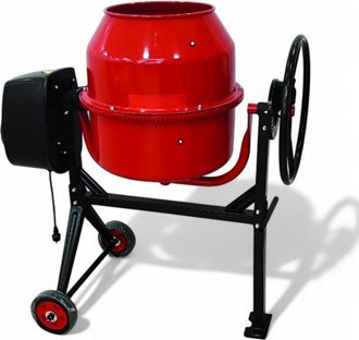 No Brand No Brand - Betoniera laterale monofase rossa Lt.140 motore elettrico 550W in acciaio 105x60xH125 cm