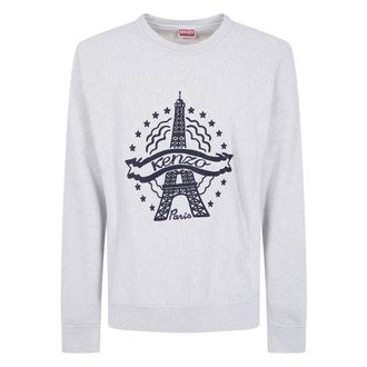 Kenzo Sweatshirt met Eiffeltoren-ontwerp - Dames - Sweatshirts & Hoodies - Grijs - Maat: L Katoen
