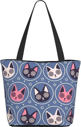 AOOEDM Dizzy-Cats Pattern Ladies Shopping Bag 13x11x7in.The Perfect ValentineS Day Gift.It Is The Best ValentineS Day Gift For Mom, Daughter, Wife,Etc