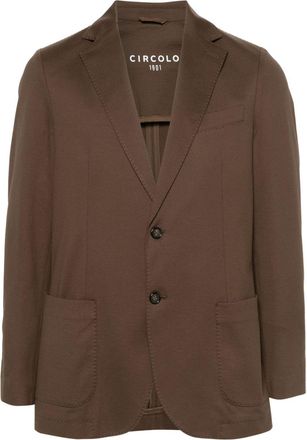 Circolo 1901 single-breasted cotton blazer - men - Elastane/Acetate/Cotton/Viscose - 46 - Brown