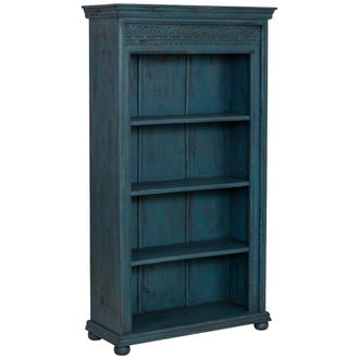 Wanderlust Deco Estanter&iacute;a Librer&iacute;a De Madera Azul 100x40x180h Cm