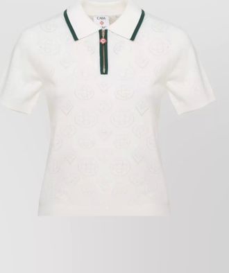 Casablanca ribbed logo polo shirt