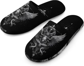 Generic Baphomet Wing Inspired Mens House Slippers Slip Indoor Slipper On Shoes Warm Outdoor