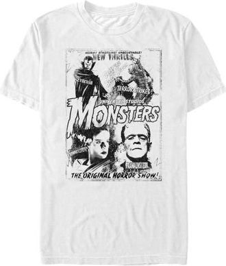 Universal Monsters Mens Universal Monsters Original Monster Flicks Graphic T-Shirt in White at Nordstrom, Size Xxx-Large