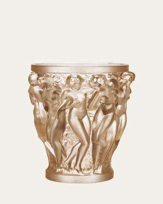 Lalique Bacchantes Gold Luster Vase