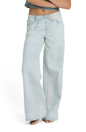 Billabong Jade Saltwashed Tie Waist Jeans in Blue Mist at Nordstrom, Size X-Small