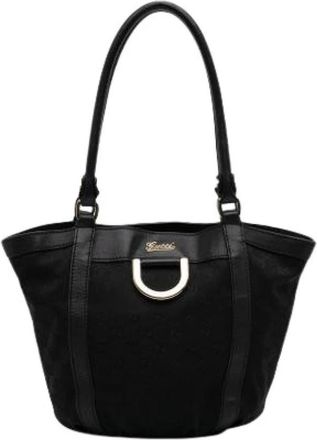 Gucci Pre-owned Abbey D-Ring Handbag - Dames - Vintage Shopper - Zwart - ONE Size - Leer - Vintage