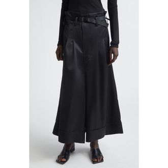 Junya Watanabe Pleated Cuffed Wide Leg Pants in Black at Nordstrom, Size Medium