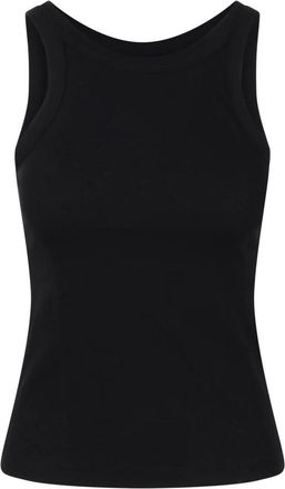 Toteme Tops, Dames, Zwart, XS, Katoen, Gebogen Rib Tank Top