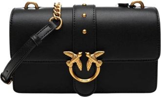 Pinko Pinko, Tassen, Dames, Zwart, ONE Size, Katoen, Love One Mini