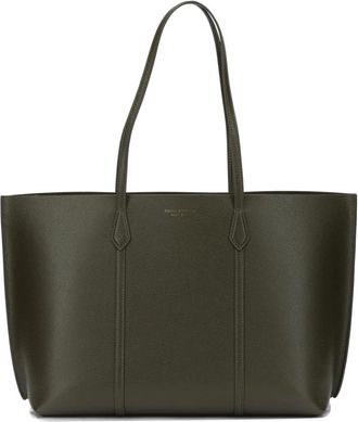 Tory Burch Perforated Logo Leren Tote - Dames - Shoppers - Groen - ONE Size - Leer - Tassen