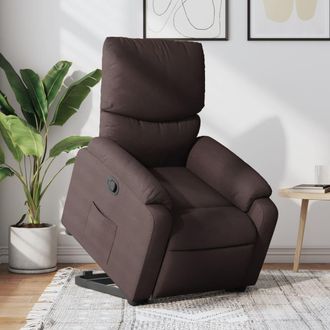 vidaXL Vidaxl - Sill&oacute;n Reclinable Elevable Tela Marr&oacute;n Oscuro