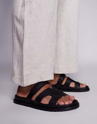 Steve Madden Manu - Sandali sliders neri in pelle-Nero