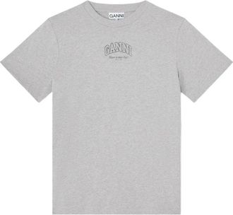Ganni T-shirt con logo - Grigio