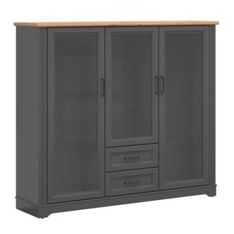Petits Meubles Vajillero bajo 3 puertas 2 cajones tableros de aglomerado laminados