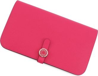 Herm&egrave;s Pink Togo Leather Long Wallet (Bi-Fold) (Pre-Owned)