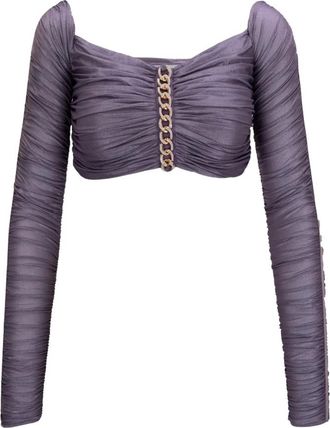 Elisabetta Franchi Tops, Dames, Paars, M, To 03137E2 Top