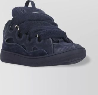 Lanvin low top leather sneakers with perforated detailing