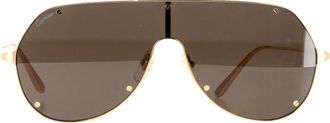 Cartier Pre-owned Womens Santos de Shield Sunglasses in Brown Metal - Mocha - One Size