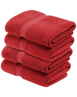 Superior Set Of 4 Egyptian Cotton Plush Heavyweight Absorbent Luxury Soft Bath Towels