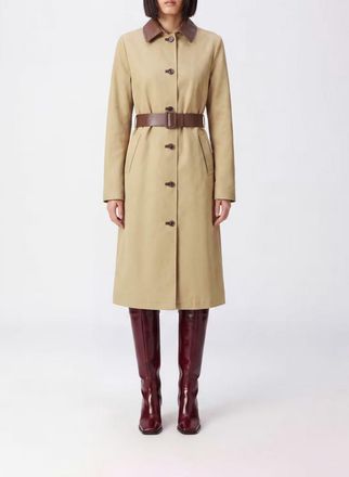 Jacob Cohen Trench lungo reversibile in gabardine con collo in pelle