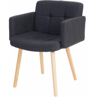 Hhg Silla De Comedor Orlando Ii, Silla De Cocina, Dise&ntilde;o Retro, Textil, Gris Oscuro