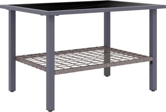 OUTSUNNY Outdoor Rattan Coffee Table - Rectangular Tea Side Table - Mixed-grey | TJ Hughes Grey