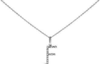 House of Brilliance Sterling Silver Diamond Accent A-Z Initial Pendant Necklace in Sterling Silver |F at Nordstrom