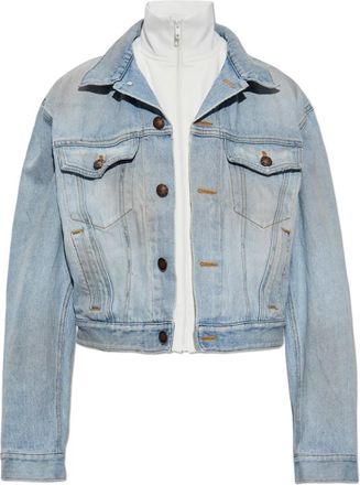Balenciaga Jas van gecombineerde stoffen - Dames - Spijkerjassen - Blauw - M - Katoen - Jassen