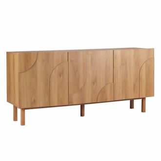Oviala Aparador de melamina 3 puertas 160 cm imitaci&oacute;n madera
