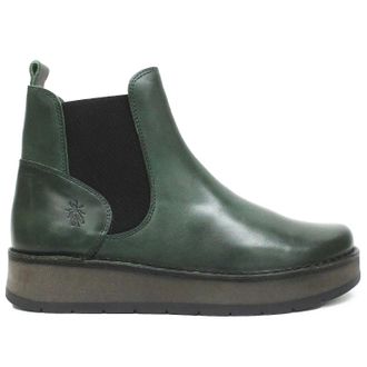 FLY London RAWI131FLY Rug Leather Womens Ankle Boots - Petrol - Size:UK 4
