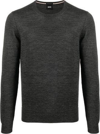 BOSS crew neck pullover sweater - men - Virgin Wool - M - Grey