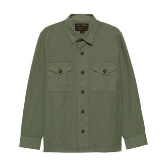 Filson Light Jackets, male, Green, Size: L Green Field Jac-Shirt Cotton Jacket
