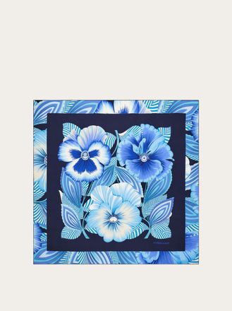 Ferragamo Women Brezza print silk scarf Blue