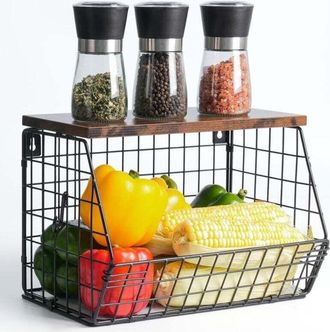 OEM Cesta Para Frutas Y Verduras, Cesta Apilable Para Frutas De Pared, Contenedor De Frutas, Estante Para Verduras De Cocina, Cesta De Frutas De Metal, Fr