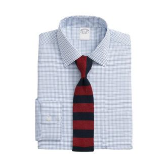 Brooks Brothers Regular Fit Non-Iron Performance Shirt met Ainsley Kraag - Heren - Overhemden - Blauw - Maat: XS Katoen