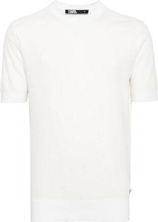 Karl Lagerfeld logo-appliqué knitted top