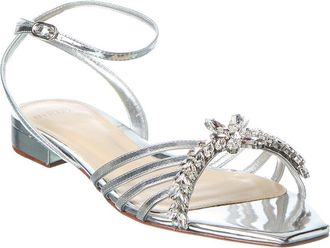 Alexandre Birman Iggy Crystals Leather Flat