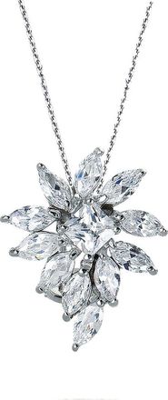 Genevive Silver Cz Pendant Necklace