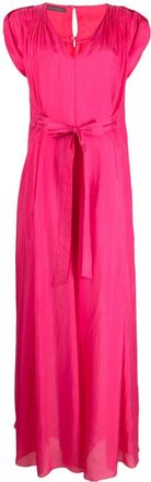 Alberta Ferretti tied-waist draped silk jumpsuit - women - Silk/Cupro - 44 - Pink