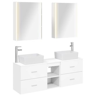 vidaXL Juego De Muebles De Ba&ntilde;o 5 Uds. Blanco Vidaxl