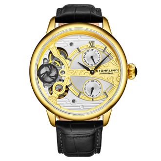 Stührling Mens Yellow Gold Vertex Mechanical + Quartz 45mm - One Size