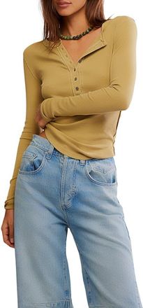 Free People Jamie Henley Top in Dried Tobacco at Nordstrom, Size X-Large