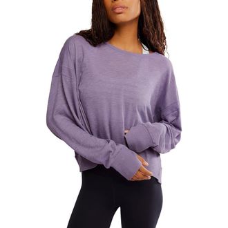 Free People FP Movement My Time Layer Open Back Crop Top in Graphite at Nordstrom, Size Large